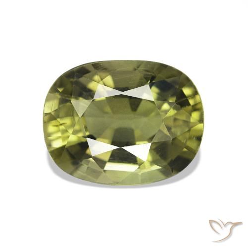 1.59 ct Green Tourmaline Gemstone, Tourmaline Gem in Cushion-Cut Shape for Sale.