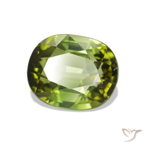 1.81 ct Green Tourmaline Stone, Natural Tourmaline in Oval Facet Shape for Sale