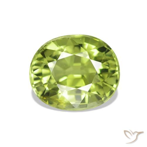 1.41 ct Green Tourmaline Gemstone, Tourmaline Gem in Oval Facet Shape for Sale.