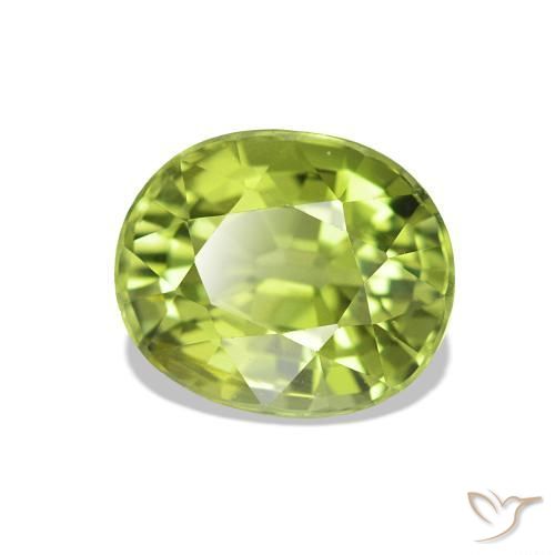 1.41 ct Green Tourmaline Stone, Natural Tourmaline in Oval Facet Shape for Sale