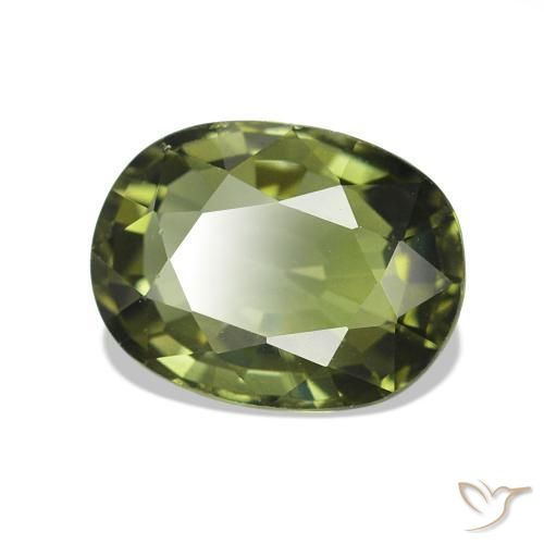 1.82 ct Green Tourmaline Stone, Natural Tourmaline in Oval Facet Shape for Sale
