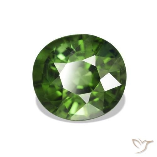 1.56 ct Green Tourmaline Stone, Natural Tourmaline in Oval Facet Shape for Sale