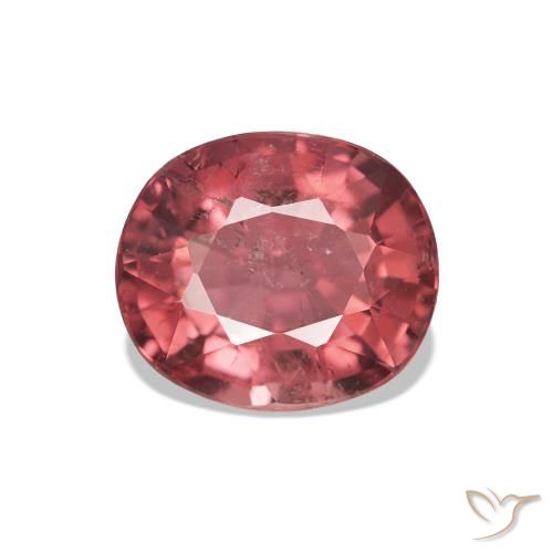 1.51 ct Red Tourmaline Gemstone, Tourmaline Gem in Oval Facet Shape for Sale.
