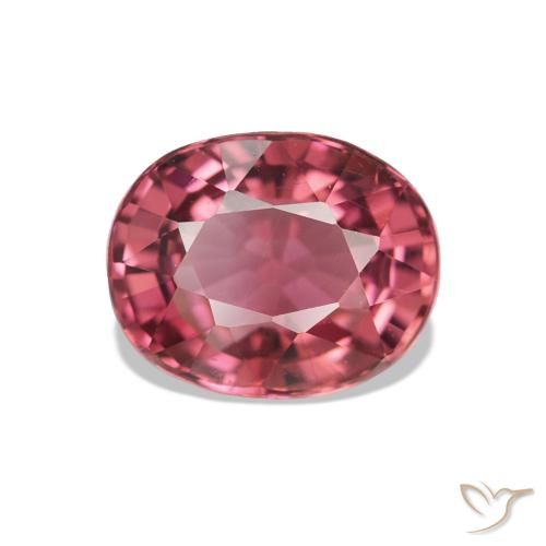1.40ct Deep Hot Pink Tourmaline Gemstones, Oval, VVS