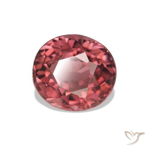 1.71 ct Red Tourmaline Stone, Natural Tourmaline in Oval Facet Shape for Sale