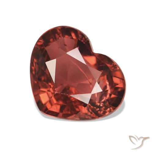2.37 ct Red Tourmaline Gemstone, Tourmaline Gem in Heart Facet Shape for Sale.