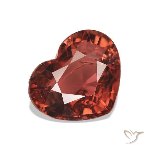 2.37 ct Red Tourmaline Stone, Natural Tourmaline in Heart Facet Shape for Sale