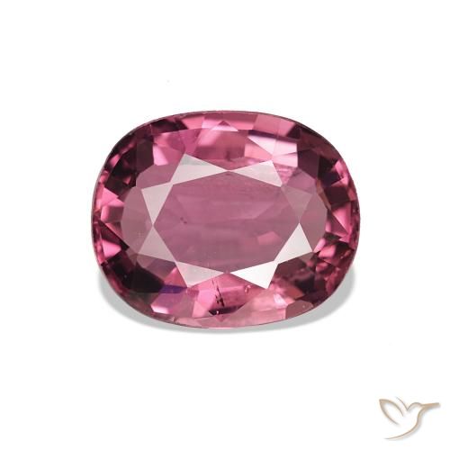 1.60 ct Red Tourmaline Gemstone, Tourmaline Gem in Cushion-Cut Shape for Sale.