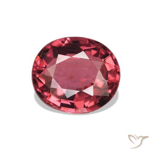 1.64 ct Red Tourmaline Gemstone, Tourmaline Gem in Oval Facet Shape for Sale.