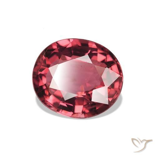 1.64 ct Red Tourmaline Stone, Natural Tourmaline in Oval Facet Shape for Sale