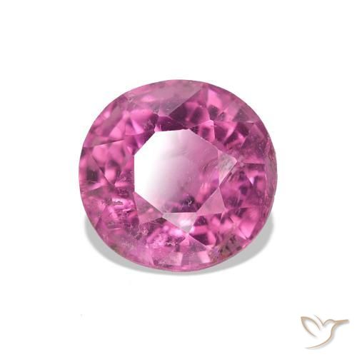 1.68 ct Pink Tourmaline Stone, Natural Tourmaline in Round Facet Shape for Sale