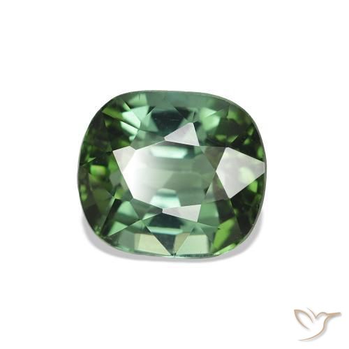 1.55 ct Green Tourmaline Stone, Natural Tourmaline in Cushion-Cut Shape for Sale