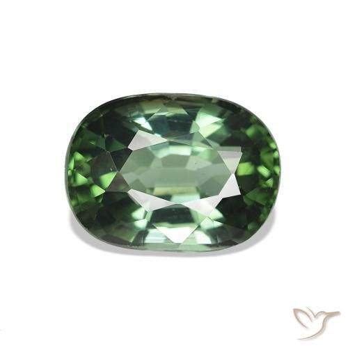 1.66 ct Green Tourmaline Gemstone, Tourmaline Gem in Oval Facet Shape for Sale.