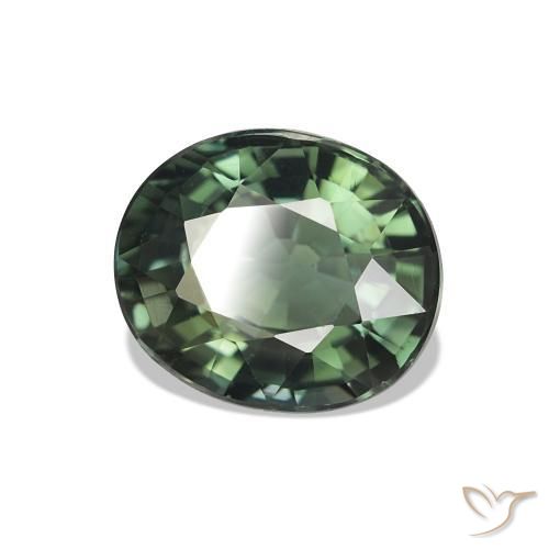 1.70 ct Green Tourmaline Stone, Natural Tourmaline in Oval Facet Shape for Sale