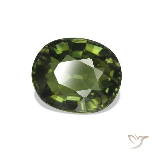 1.78 ct Green Tourmaline Stone, Natural Tourmaline in Oval Facet Shape for Sale
