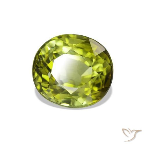 1.83 ct Green Tourmaline Stone, Natural Tourmaline in Oval Facet Shape for Sale