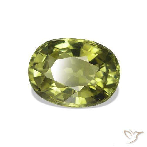 1.54 ct Green Tourmaline Stone, Natural Tourmaline in Oval Facet Shape for Sale
