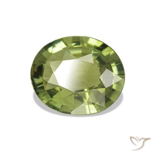 1.51 ct Green Tourmaline Stone, Natural Tourmaline in Oval Facet Shape for Sale