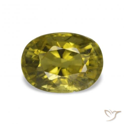 1.54 ct Green Tourmaline Gemstone, Tourmaline Gem in Oval Facet Shape for Sale.