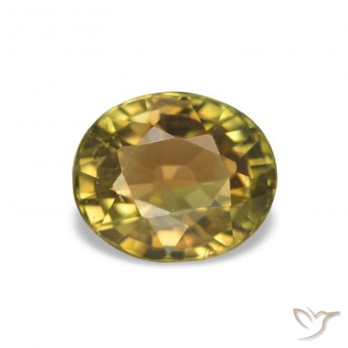 1.36ct Earthy Yellow Tourmaline, Oval, VS