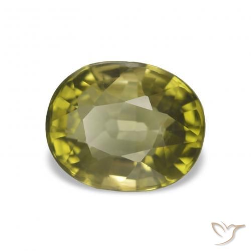 1.66 ct Green Tourmaline Stone, Natural Tourmaline in Oval Facet Shape for Sale