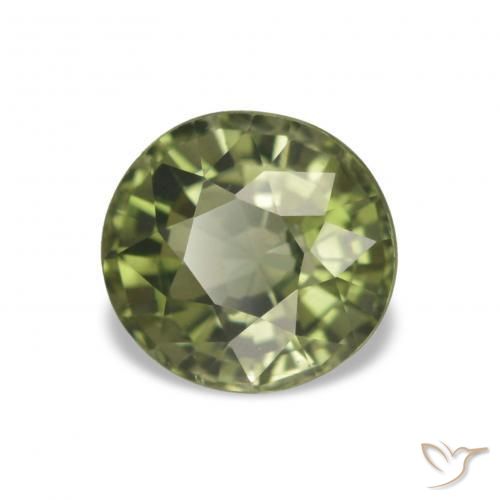1.54 ct Green Tourmaline Stone, Natural Tourmaline in Oval Facet Shape for Sale