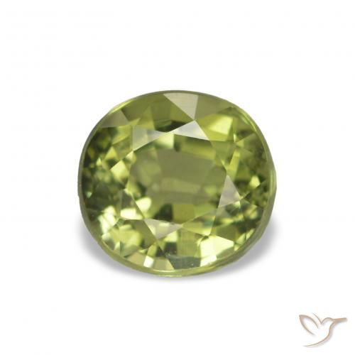 1.53 ct Green Tourmaline Gemstone, Tourmaline Gem in Oval Facet Shape for Sale.