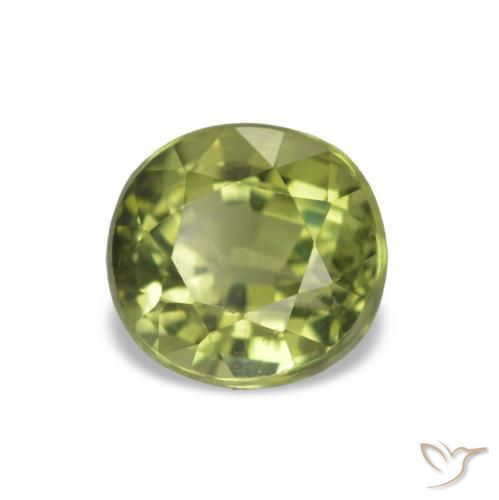 1.53 ct Green Tourmaline Stone, Natural Tourmaline in Oval Facet Shape for Sale