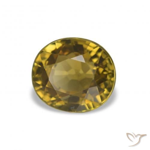 1.44 ct Golden Tourmaline Stone, Natural Tourmaline in Oval Facet Shape for Sale