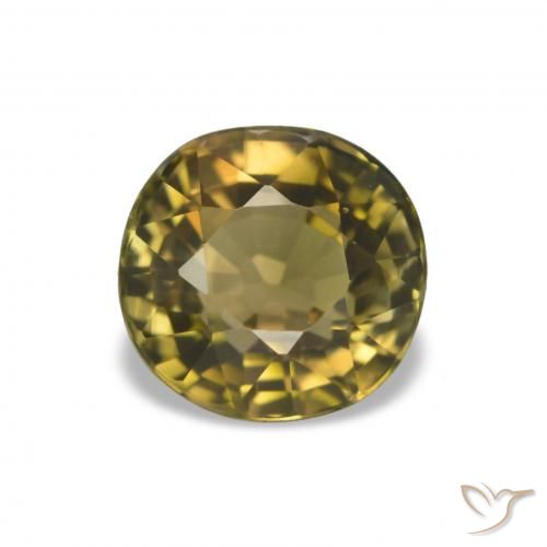 1.48 ct Golden Tourmaline Gemstone, Tourmaline Gem in Oval Facet Shape for Sale.