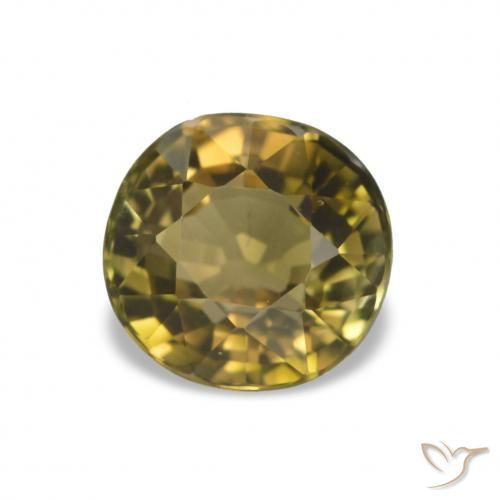 1.48 ct Golden Tourmaline Stone, Natural Tourmaline in Oval Facet Shape for Sale