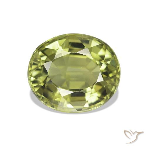 1.66 ct Green Tourmaline Gemstone, Tourmaline Gem in Oval Facet Shape for Sale.
