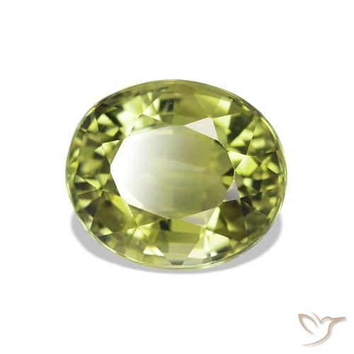 1.66 ct Green Tourmaline Stone, Natural Tourmaline in Oval Facet Shape for Sale