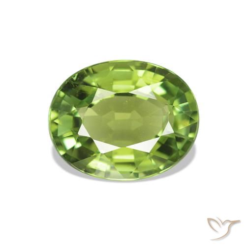 1.47 ct Green Tourmaline Gemstone, Tourmaline Gem in Oval Facet Shape for Sale.