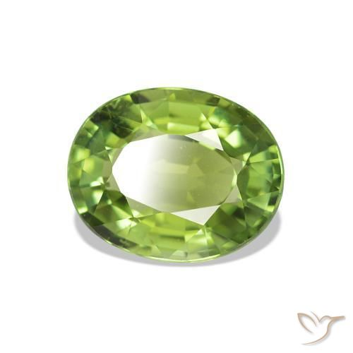 1.47 ct Green Tourmaline Stone, Natural Tourmaline in Oval Facet Shape for Sale