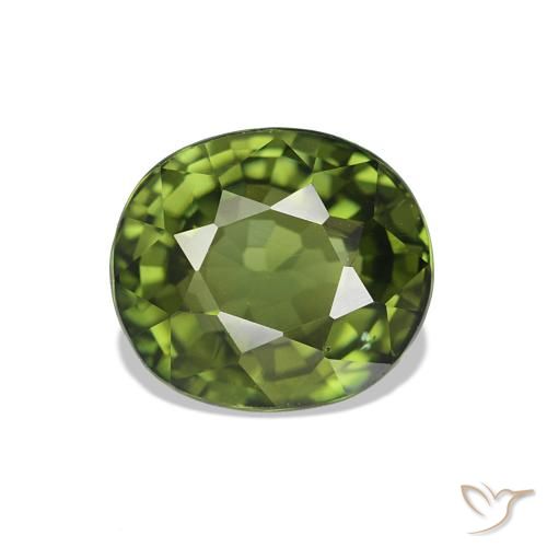 1.62 ct Green Tourmaline Gemstone, Tourmaline Gem in Oval Facet Shape for Sale.