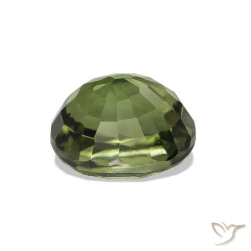 Tourmaline Gemstone in 7.3 x 6.4 mm Size for Sale, Tourmaline Stone in Light Forest Green Color