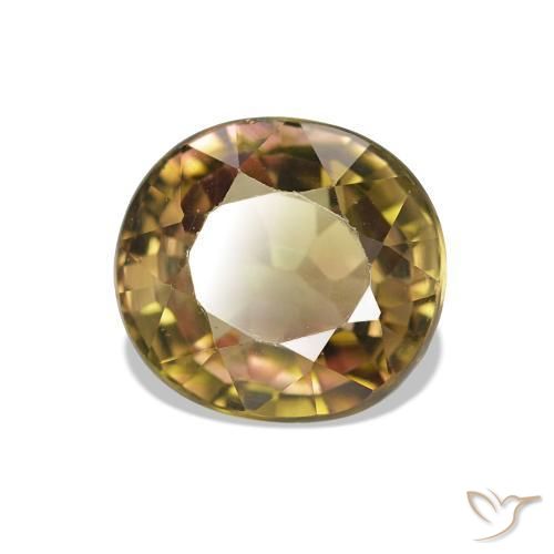 1.54 ct Golden Tourmaline Stone, Natural Tourmaline in Oval Facet Shape for Sale