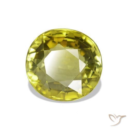 1.73 ct Green Tourmaline Stone, Natural Tourmaline in Oval Facet Shape for Sale