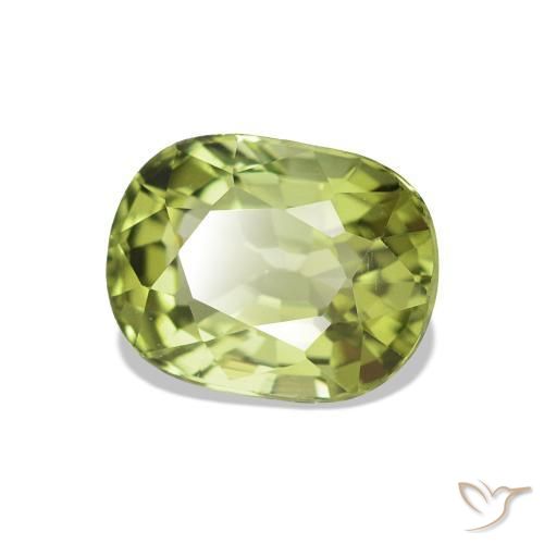 1.41 ct Green Tourmaline Stone, Natural Tourmaline in Oval Facet Shape for Sale