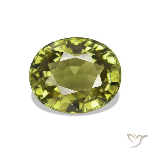 1.52 ct Green Tourmaline Gemstone, Tourmaline Gem in Oval Facet Shape for Sale.