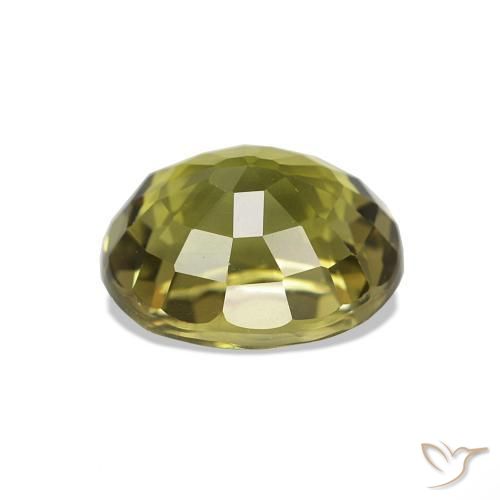 Tourmaline Gemstone in 7.5 x 6.2 mm Size for Sale, Tourmaline Stone in Yellowish Green Color