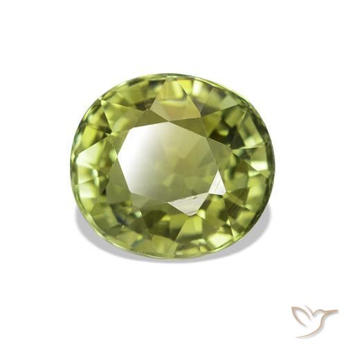 1.41 ct Green Tourmaline Stone, Natural Tourmaline in Oval Facet Shape for Sale