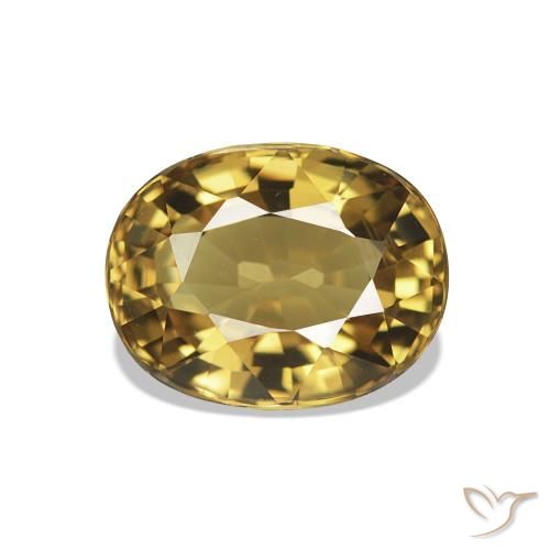 1.50 ct Golden Tourmaline Gemstone, Tourmaline Gem in Oval Facet Shape for Sale.