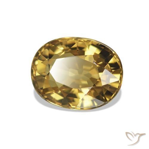 1.50 ct Golden Tourmaline Stone, Natural Tourmaline in Oval Facet Shape for Sale