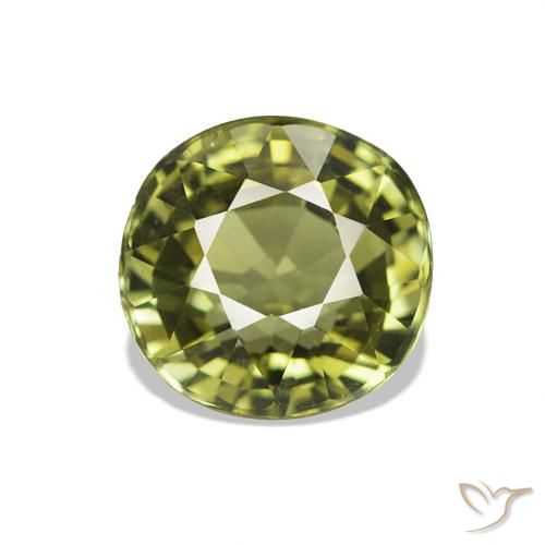 1.62 ct Green Tourmaline Gemstone, Tourmaline Gem in Oval Facet Shape for Sale.