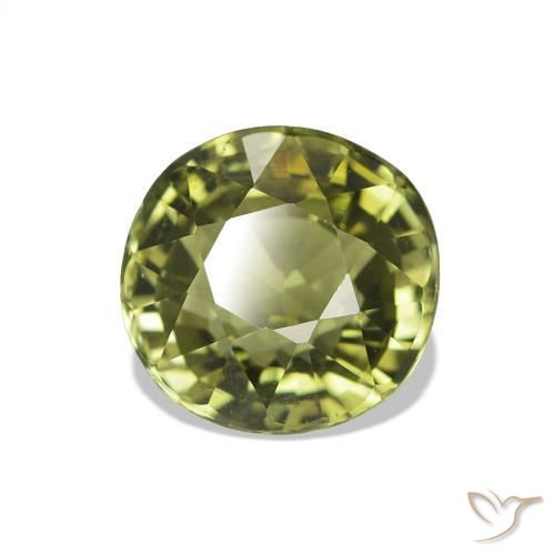 1.62 ct Green Tourmaline Stone, Natural Tourmaline in Oval Facet Shape for Sale