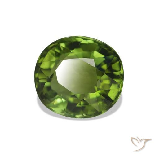 1.41 ct Green Tourmaline Stone, Natural Tourmaline in Oval Facet Shape for Sale