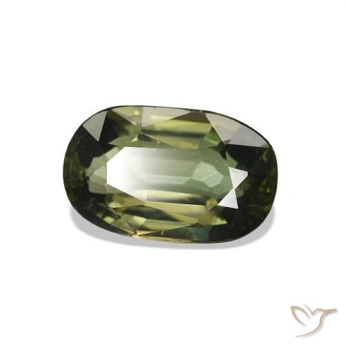 1.46 ct Green Tourmaline Stone, Natural Tourmaline in Oval Facet Shape for Sale