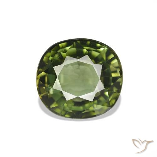 1.44 ct Green Tourmaline Gemstone, Tourmaline Gem in Cushion-Cut Shape for Sale.